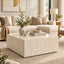 Mother of Pearl Inlay Square Coffee Table, White Luxury Coffee Table