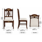 Aangan Upholstered Wooden Inlay Dining Chair (2 Pcs)