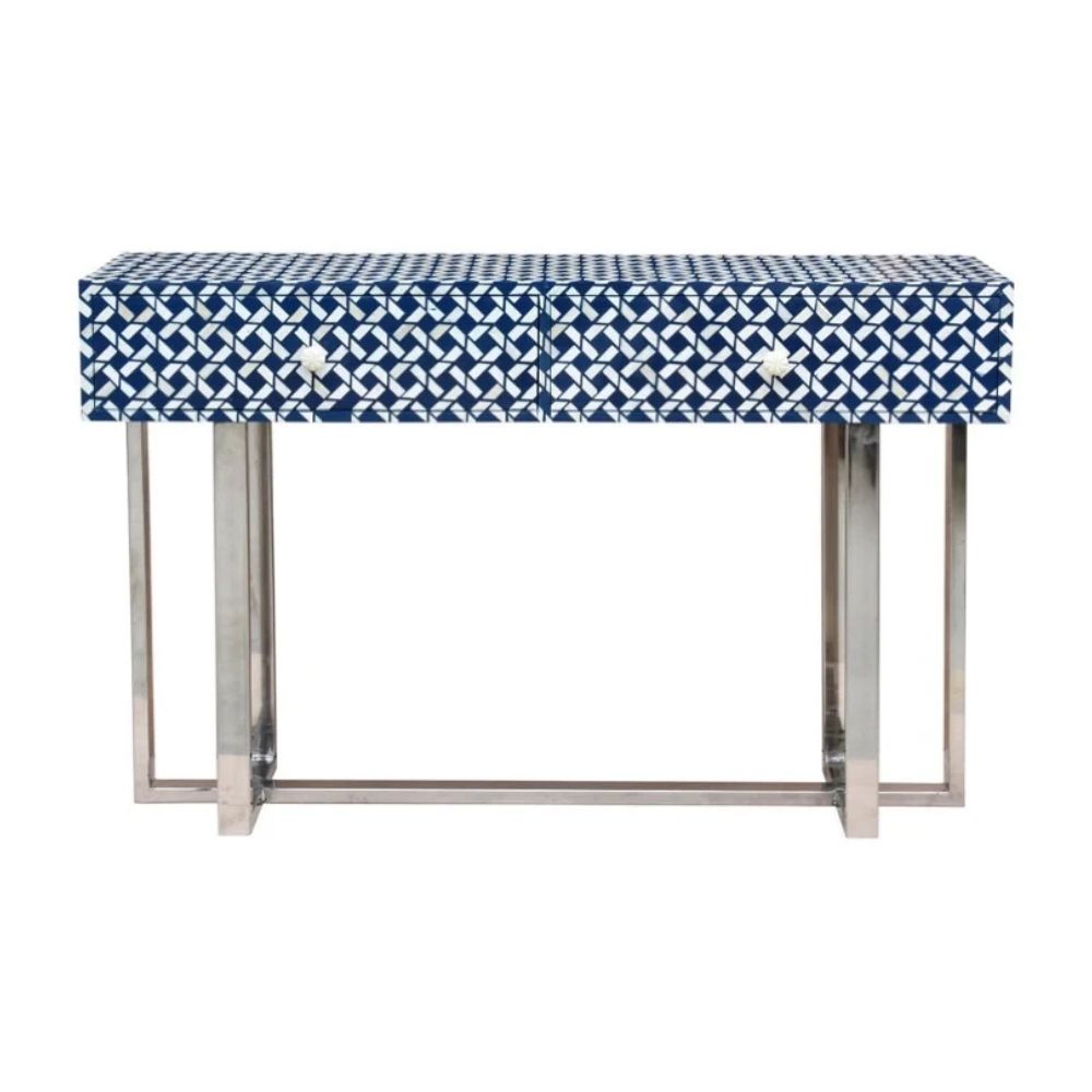 Sheeshmahal Bone Inlay 2 Drawers Console Table