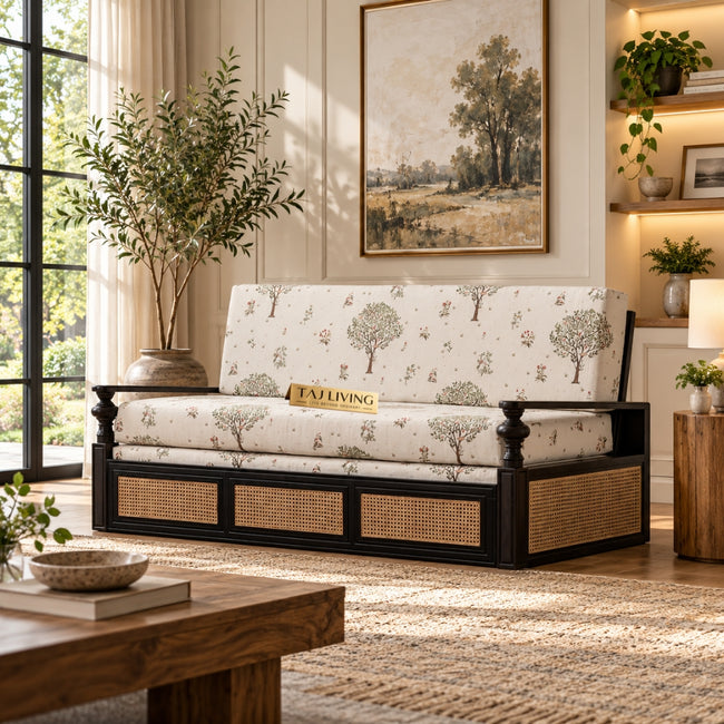 Classic Cochin Fabric Sofa Cum Bed Hover Image