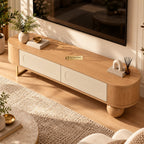 Jhrokha Solid Wood TV Unit – Natural Wooden TV Console