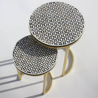 Mehraan Bone Inlay Round Coffee Tables – Set of 2