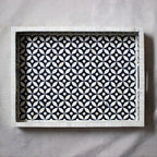 Kuldhara Bone Inlay Geometric Serving Tray