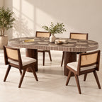 Bone Inlay Dining Table – Handcrafted 6 Seater Luxury Dining Table