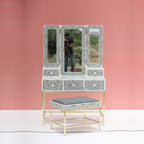 Mandvi Bone Inly Dressing Table with Seating Stool