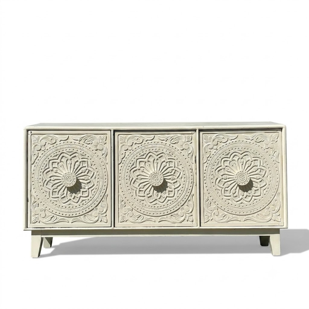 Mandana Hand Carved 3-Door Sideboard