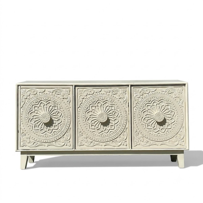 Mandana Hand Carved 3-Door Sideboard Main Image