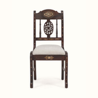 Aangan Upholstered Wooden Inlay Dining Chair (2 Pcs)