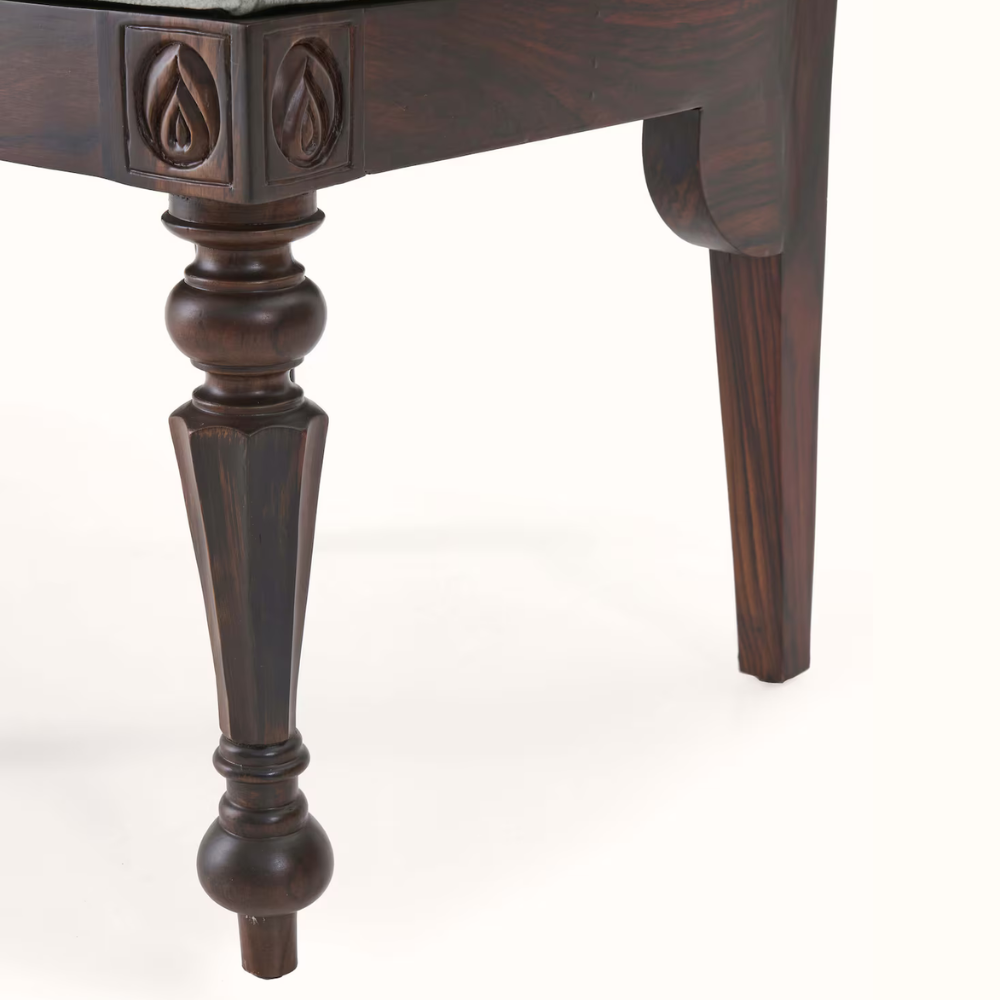 Sultanat Upholstered Carved Wooden Dining Chair (2 Pcs)