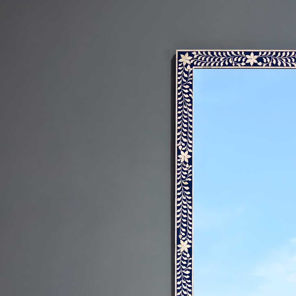 Zarika Floral Bone Inlay Wall Mirror