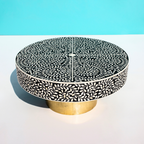 Rajwada Black and White Leaf Bone inlay Coffee Table
