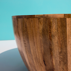 Rajtilak Natural Solid Wood Round Coffee Table – Handcrafted Drum Style
