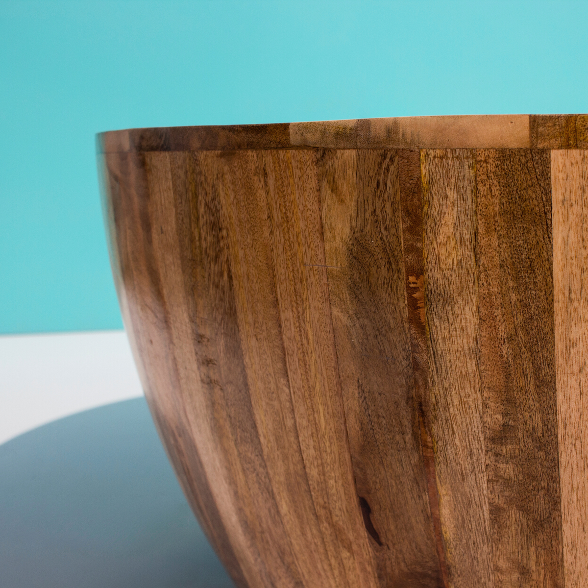 Rajtilak Natural Solid Wood Round Coffee Table – Handcrafted Drum Style