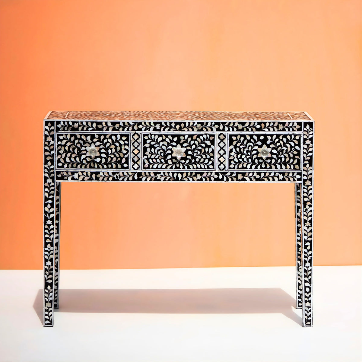Rajvansh Mother of Pearl Inlay Console Table