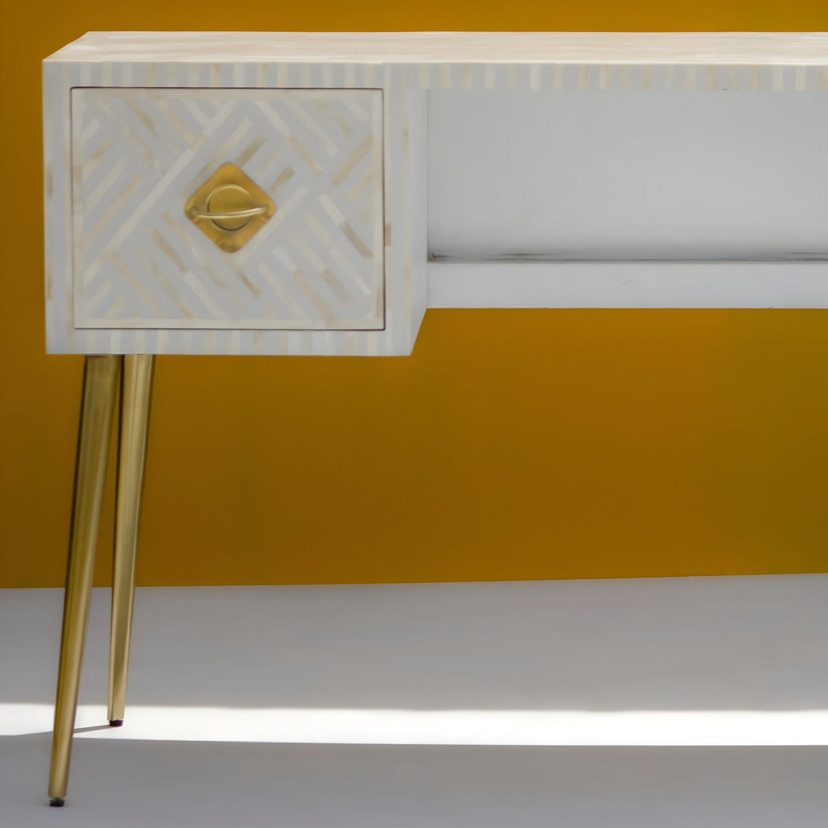 Rajwada Bone Inlay Writing Desk / Console Table