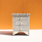 Handcrafted Grey Bone Inlay 3 Drawer Bedside Table
