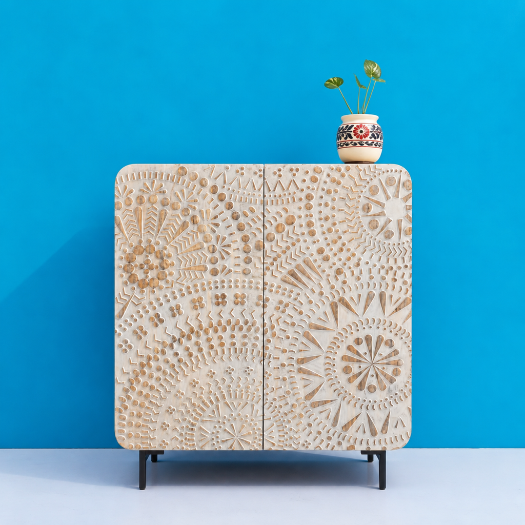 Marudhara Carved – Handcrafted Rajasthani Cabinet