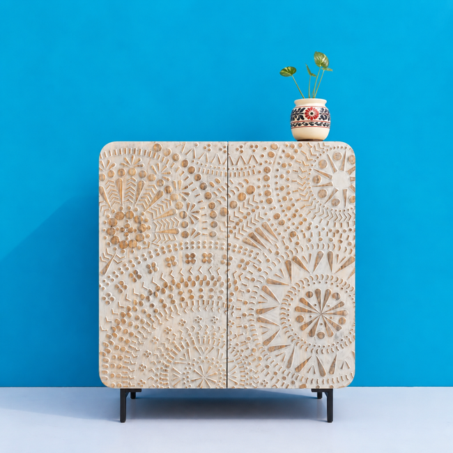 Marudhara Carved – Handcrafted Rajasthani Cabinet Main Image