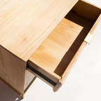 Premium White Mother of Pearl Inlay Sideboard Cabinet with Brass Finish Frame