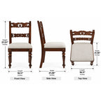 Sultanat Upholstered Carved Wooden Dining Chair (2 Pcs)