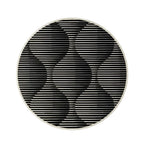 Bone Inlay Round Coffee Table, Black and White Luxury Table with Brass Base