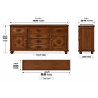 Rajwada Hand-Carved Wooden Sideboard – 6-Drawer & 2-Door Ornate Storage Cabinet