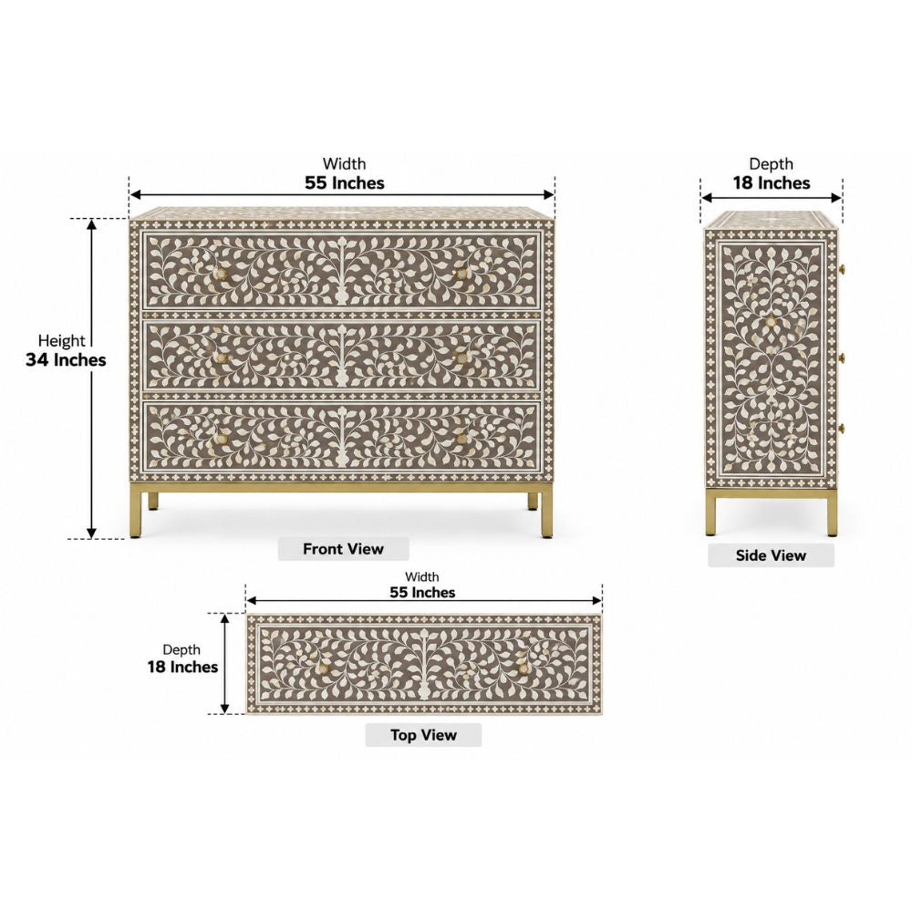 Gulnaar Bone Inlay Chest of Drawers