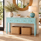 Noor Mahal Mother of Pearl Inlay 4 Drawers Console Table