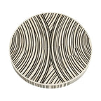 Black & White Bone Inlay Round Coffee Table with Brass Base