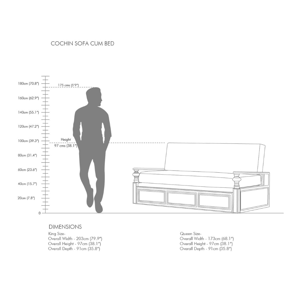 Classic Cochin Fabric Sofa Cum Bed