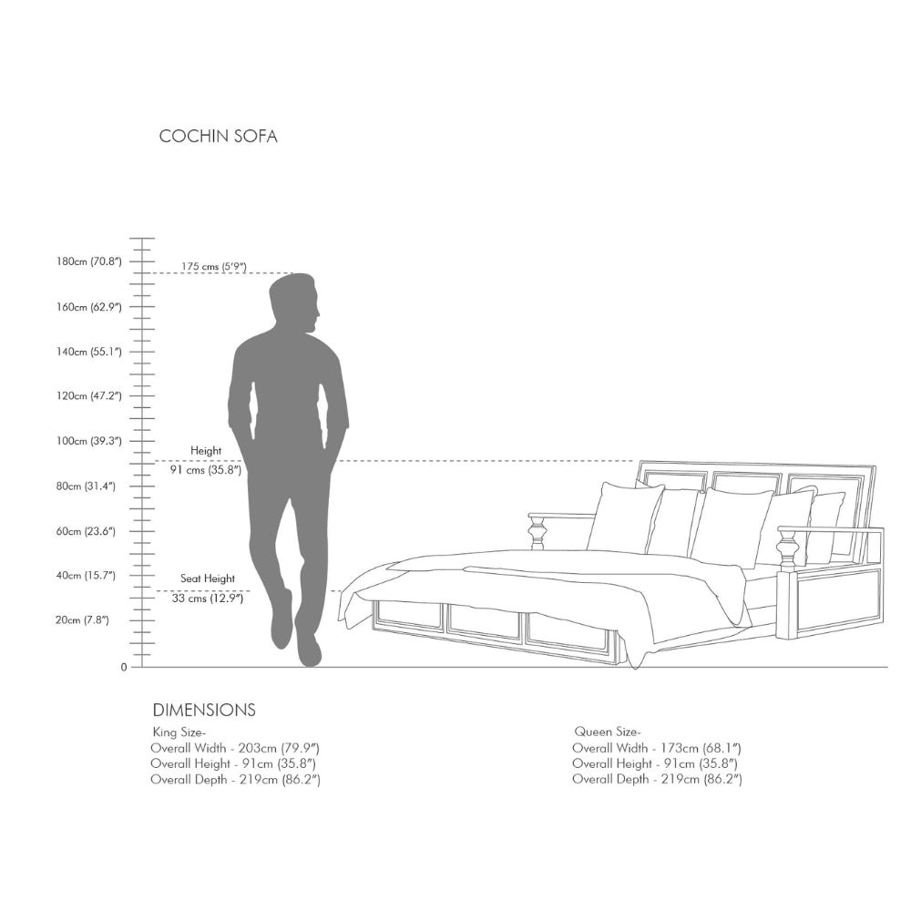 Classic Cochin Fabric Sofa Cum Bed