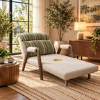 Beige 3-in-1 Cotton Linen Foldable Reclining Sofa Bed