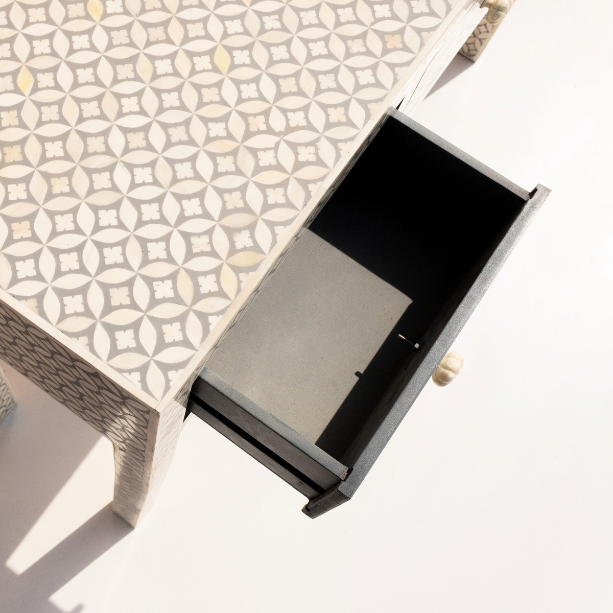 Magdheera Bone Inlay 3 Drawers Console Table
