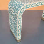 Mandapa Handmade Bone Inlay Console Table - Geometric Pattern
