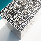 Mandana Bone Inlay Sideboard with Floral Pattern – Handcrafted Storage Cabinet
