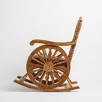 Tajliving Hand-Carved Solid Teak Wood Rocking Chair – Natural Finish