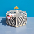 Bone Inlay Hexagon Coffee Table Geometric Pattern