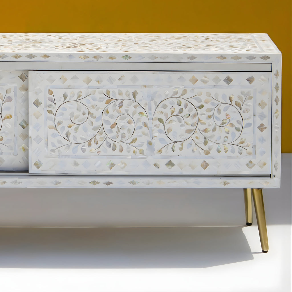 Dharohar Mother of Pearl Inlay TV Unit