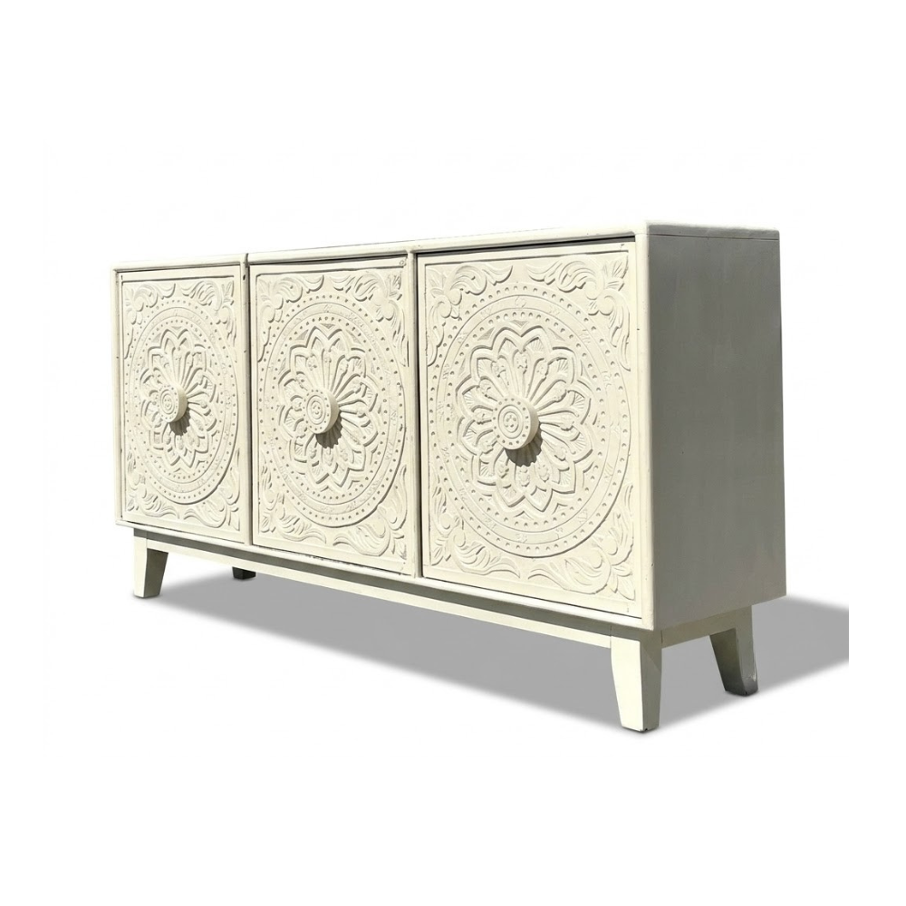 Mandana Hand Carved 3-Door Sideboard