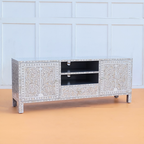 Meher Mother of Pearl inlay 2 Open Shelves and 2 Side Cabinet Media Console
