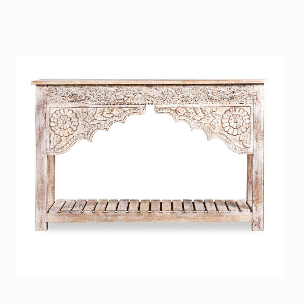 Rajwada Handmade White Wash Console Table
