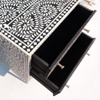 Charbagh Bone Inlay Chest of Drawers with Floral Design – Luxury Storage Cabinet