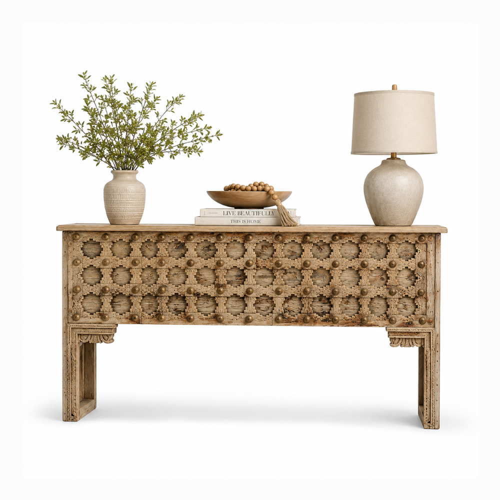Handmade Made Vintage Touch Solid Mango Wood Console Table