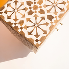 Bone inlay 2 Door Cabinet with Geometric Pattern