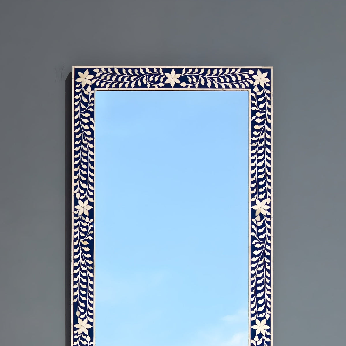 Zarika Floral Bone Inlay Wall Mirror