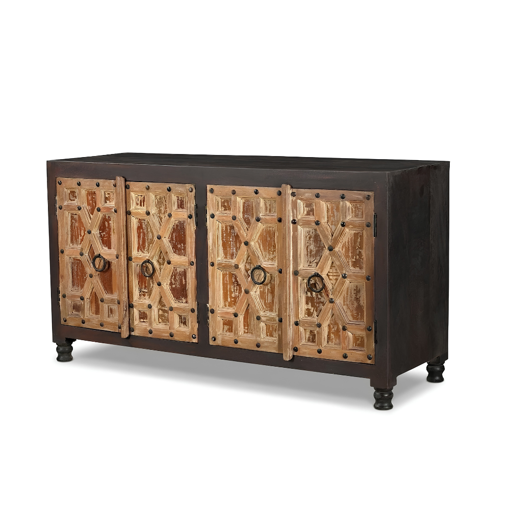 Vintage Distressed Doors Two Tone Sideboard