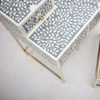 Mandvi Bone Inly Dressing Table with Seating Stool