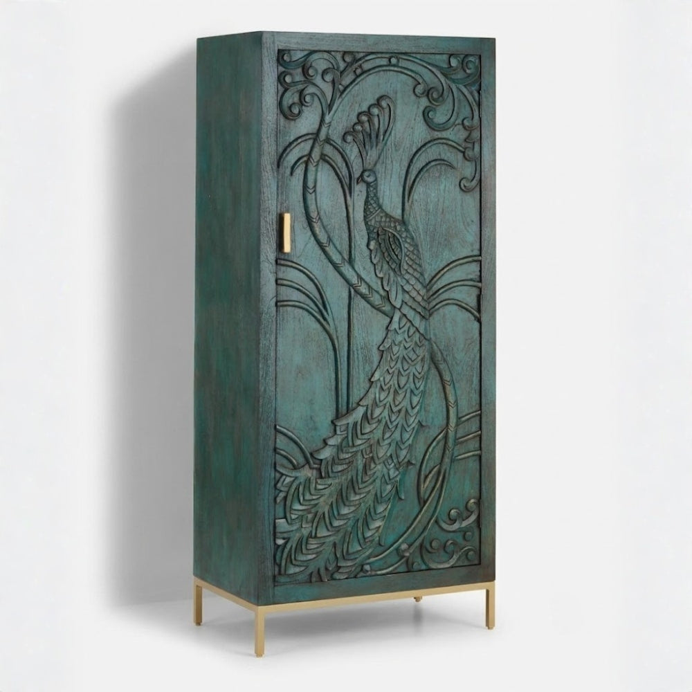 Kuldhara Hand Carved Wooden Wardrobe
