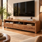 Abu Dhabi TV Unit with 3 Drawers and 3 Open Shelves