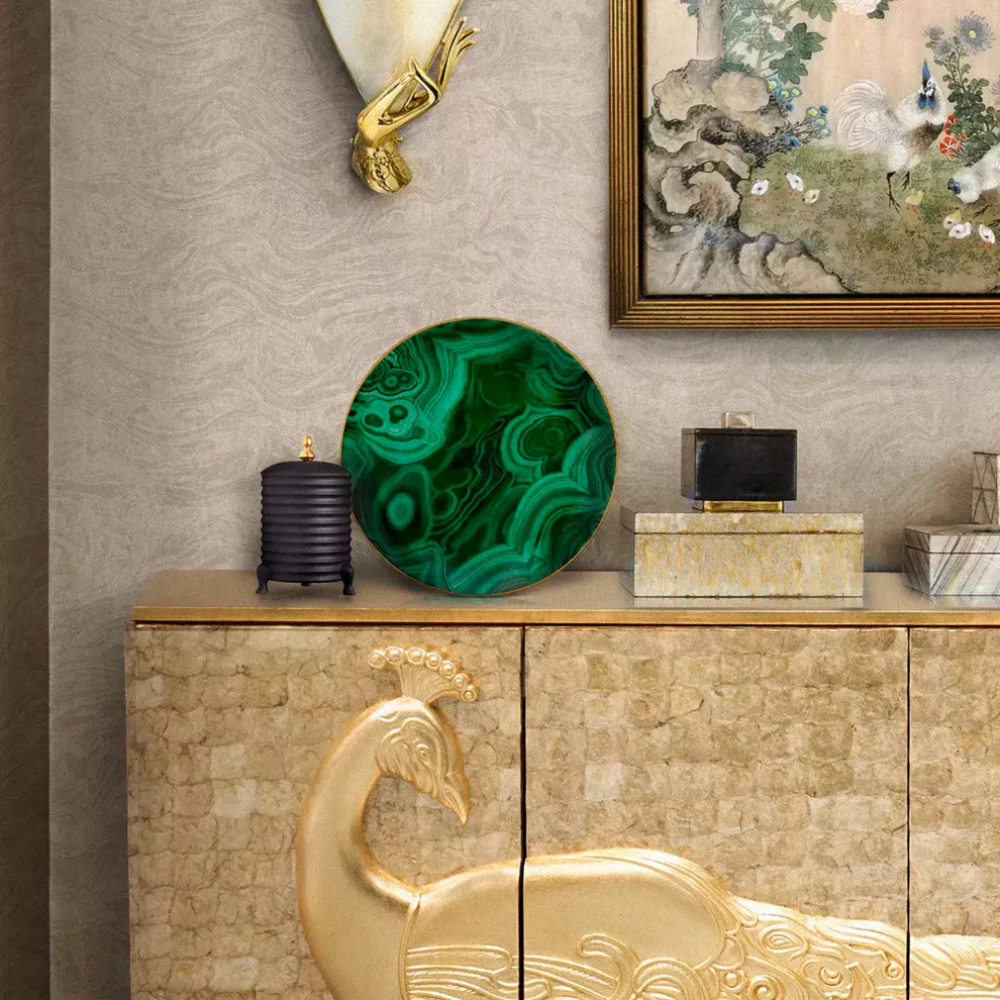 Gulnaar Handmade Brass Golden Peacock Sideboard